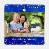 Ornement En Céramique Premier Noël Grands Grands-parents 2 Étoiles photo (Dos)