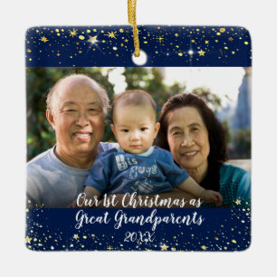Ornement En Céramique Premier Noël Grands-parents 2 Étoiles photo