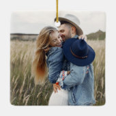 Ornement En Céramique Premier Noël Marié en tant que M. & Mme Photo (Dos)