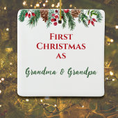 Ornement En Céramique Premier Noël mignon comme grand-mère et grand-père