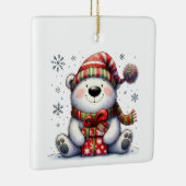 Ornement En Céramique Premier Noël mignon Ours Whimsical Customisé (Droite)