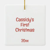 Ornement En Céramique Premier Noël mignon Ours Whimsical Customisé (Dos)