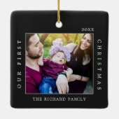 Ornement En Céramique Premier Noël Nouveau Home Custom Black Photo (Dos)