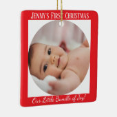 Ornement En Céramique Premier Noël personnalisé (Droite)