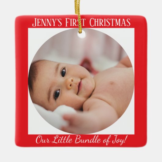 Ornement En Céramique Premier Noël personnalisé (Devant)