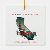Ornement En Céramique Premier Noël Personnalisé En Californie (Dos)