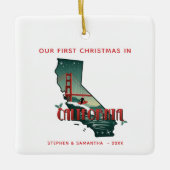 Ornement En Céramique Premier Noël Personnalisé En Californie (Devant)