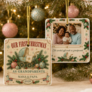Ornement En Céramique Premier Noël personnalisé en tant que grands-paren