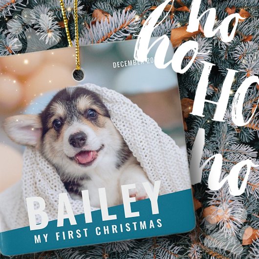 Ornement En Céramique Premier Noël personnalisé Photo moderne année