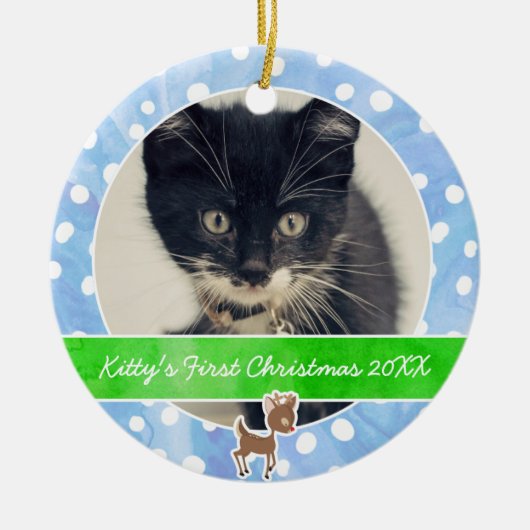 Ornement En Céramique Premier Noël Rudolph de Kitty (Devant)