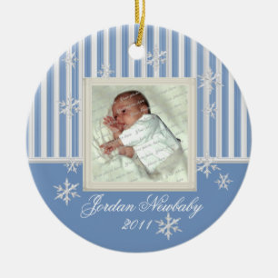 Ornement En Céramique Premier Noël Snowflakes Blue