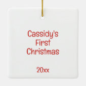 Ornement En Céramique Premier Noël Whimsical Cute Pig Customisé (Dos)