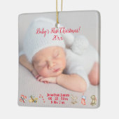 Ornement En Céramique Première année de Noël de naissance du bébé (Gauche)