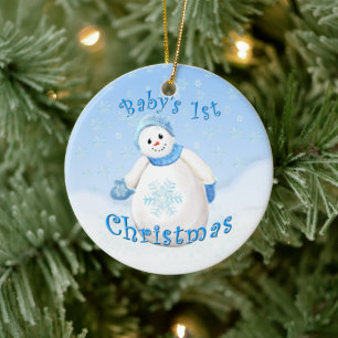 Ornement En Céramique Première cérémonie de Noël de la neigeuse