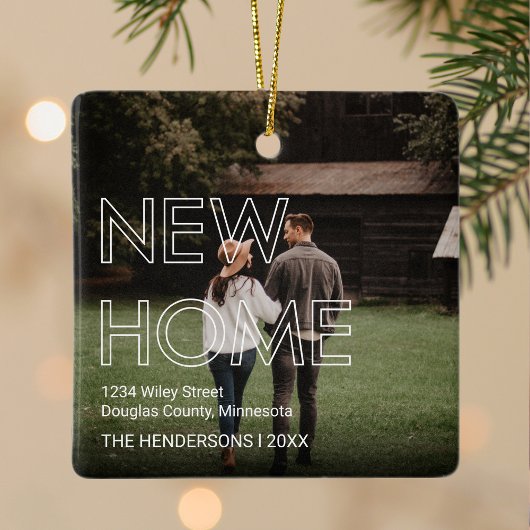 Ornement En Céramique Première Maison 2 Photo Noël