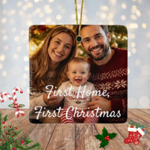 Première Maison Premier Noël Photo de Famille Roug