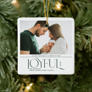 Ornement En Céramique Première Noël de bébé Annonce de naissance joyeuse