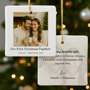 Ornement En Céramique Première Noël ensemble garde-photo