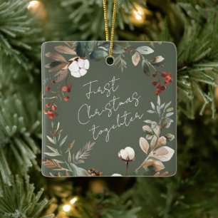 Ornement En Céramique Première photo de Noël ensemble couronne élégante