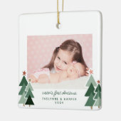 Ornement En Céramique Première Soeur Noël Arbres rustiques 2 Photos (Gauche)