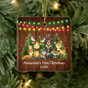 Ornement En Céramique Premières lumières de Noël de bébé Animaux de la f