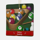 Ornement En Céramique "Préparez-les," jeu de billard (Gauche)