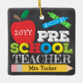 Ornement En Céramique Preschool Teacher Pre-K Keepsake Bright (Devant)