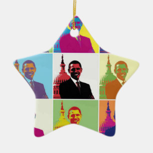 Ornement En Céramique Président Obama Pop Art