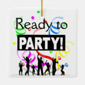 Ornement En Céramique Prêt À Faire La Fête (Dos)