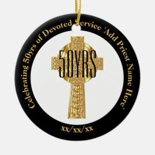 Ornement En Céramique Priest Golden Jubilee 50e Cabinet Anniversary