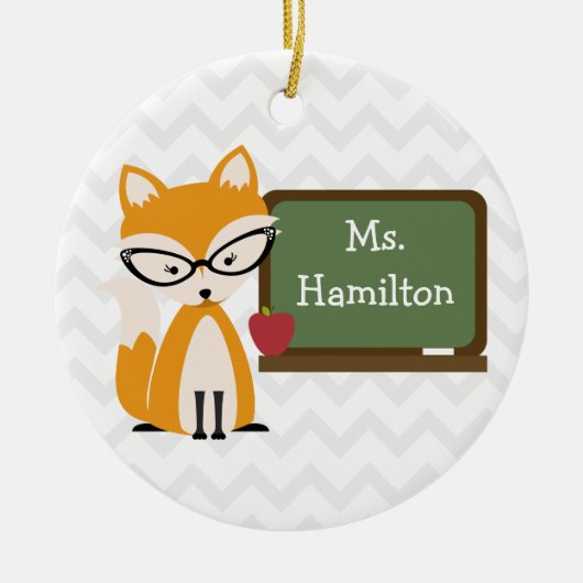 Ornement En Céramique Professeur de Fox Chevron au tableau (Devant)