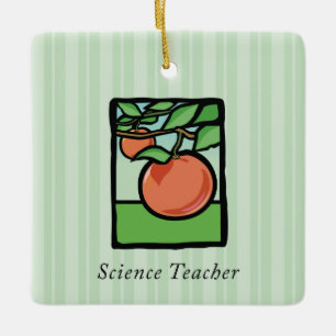 Ornement En Céramique Professeur de science Merci, Pomme