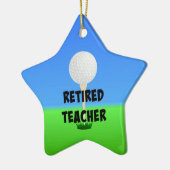 Ornement En Céramique Professeur retraité - Bal de golf à l'école (Gauche)