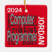 Ornement En Céramique Programmeur Ordinateur Extraordinaire PERSONNALISÉ (Devant)