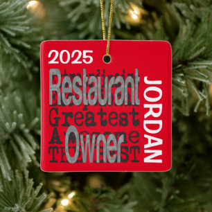 Ornement En Céramique Propriétaire de restaurant Extraordinaire PERSONNA