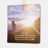 Ornement En Céramique Psaume 121:1-2 Mon aide vient de l'Éternel (Gauche)