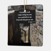 Ornement En Céramique Psaume 7:1 Dieu Est Un Refuge Écriture Verse (Gauche)