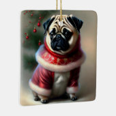 Ornement En Céramique Pug de Christmas (Droite)