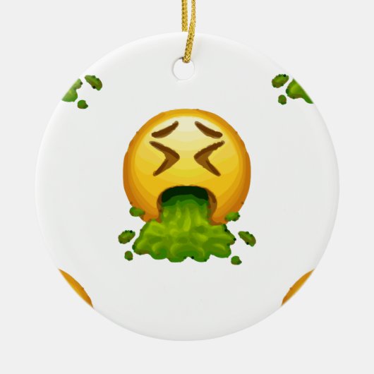 Ornement En Céramique puking émoji (Devant)