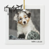 Ornement En Céramique Puppet My First Christmas Pet Photo (Dos)