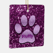 Ornement En Céramique Purple Chiot Paw Purple Faux Parties scintillant (Droite)