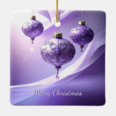 Ornement En Céramique Purple Decorative Christmas Ball Holiday Ornament (Dos)