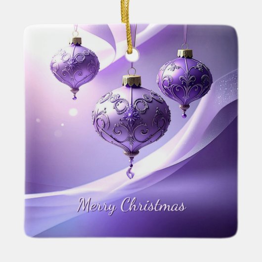 Ornement En Céramique Purple Decorative Christmas Ball Holiday Ornament (Devant)
