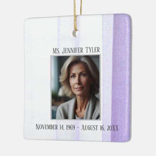 Ornement En Céramique Purple In Love Mémoire Funeral Memorial (Gauche)