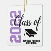 Ornement En Céramique Purple Personalized High School Graduation (Gauche)