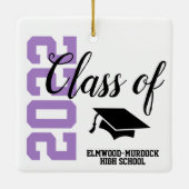 Ornement En Céramique Purple Personalized High School Graduation (Dos)