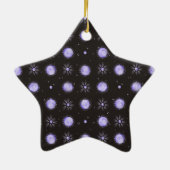 Ornement En Céramique Purple Polka Dot Ceramic Star Ornament (Dos)