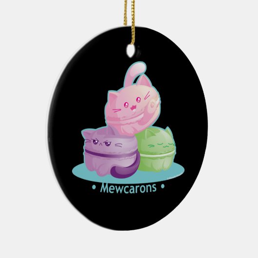 Ornement En Céramique Purrista Pawfee : Chat mignon Macarons de Kitty (Droite)