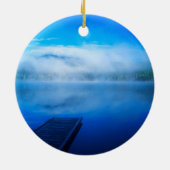 Ornement En Céramique Quai sur le lac de brouillard calme, Californie (Dos)