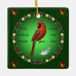 Ornement En Céramique Quand Les Cardinaux Apparaissent ~ Les Anges Sont